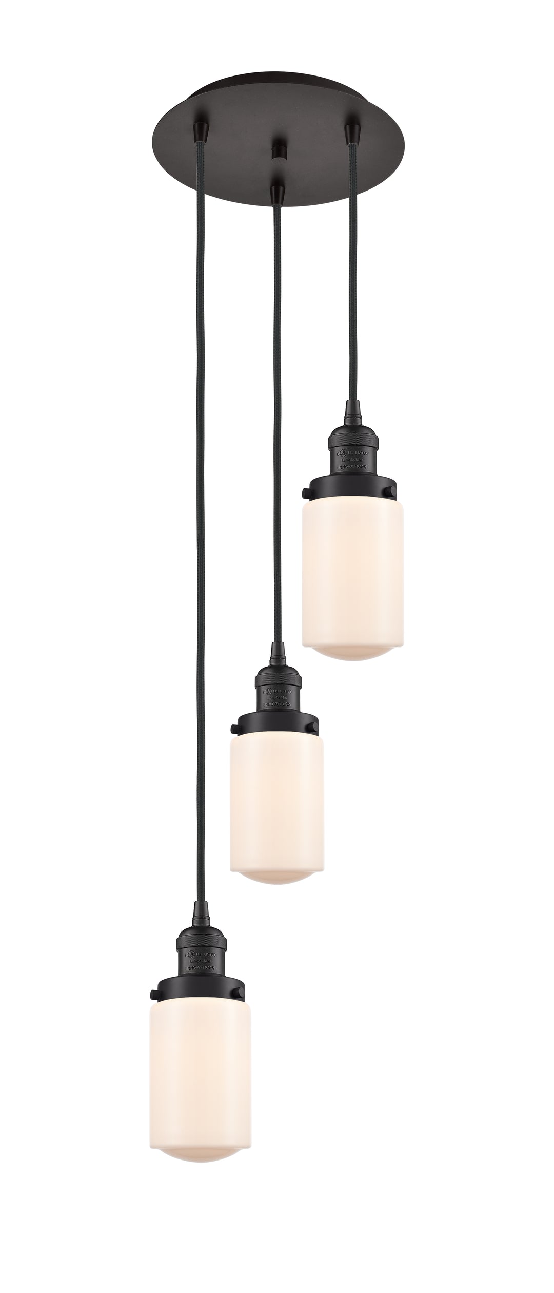 Innovations Lighting Dover 4.5" Multi Pendant - Oil Rubbed Bronze Pendants Innovations Lighting Matte White ; Glass Type: Frosted  