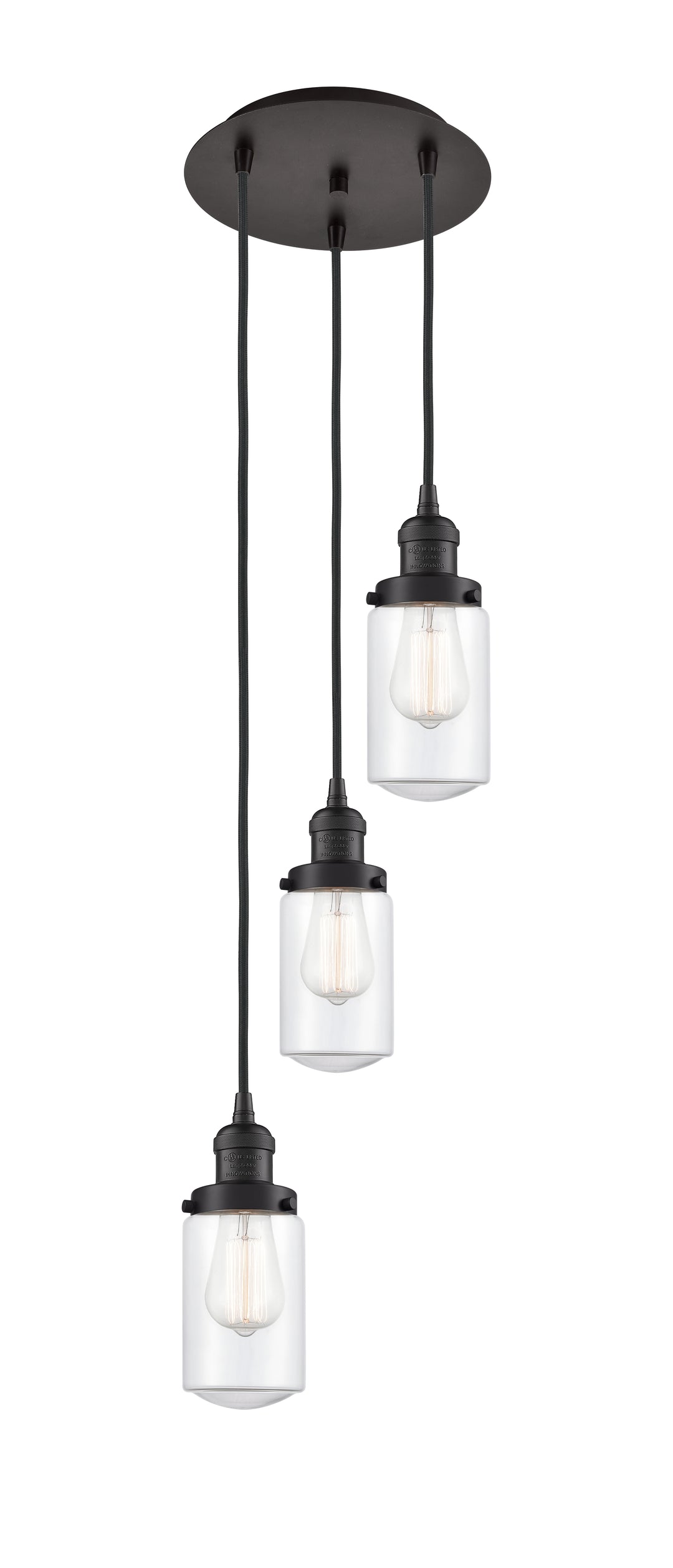 Innovations Lighting Dover 4.5" Multi Pendant - Oil Rubbed Bronze Pendants Innovations Lighting Clear ; Glass Type: Transparent  