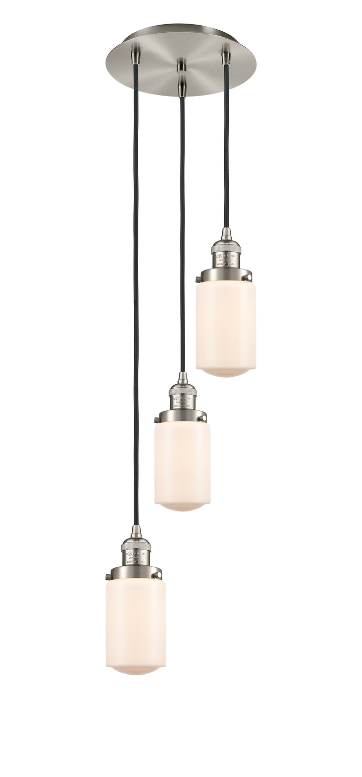 Innovations Lighting Dover 4.5" Multi Pendant - Brushed Satin Nickel Pendants Innovations Lighting Matte White ; Glass Type: Frosted  