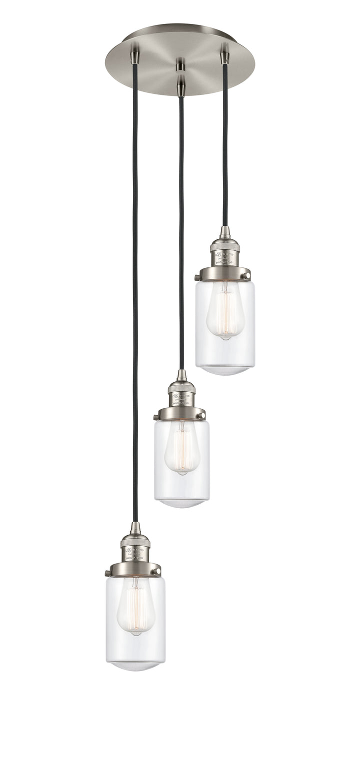 Innovations Lighting Dover 4.5" Multi Pendant - Brushed Satin Nickel Pendants Innovations Lighting Clear ; Glass Type: Transparent  