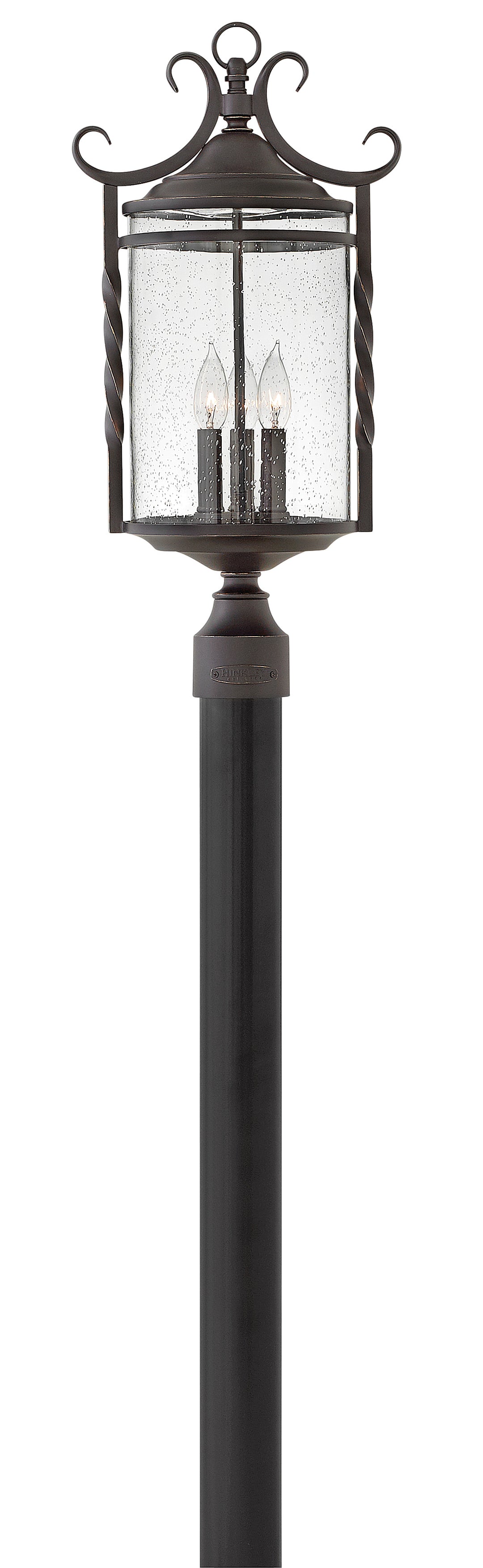 Hinkley Casa Outdoor Post Mount Lantern Large Post Mount Lantern Olde Black 1141OL-CL