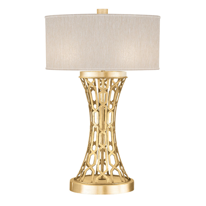 Fine Art Handcrafted Lighting Allegretto 32"H Table Lamp in Standard Gold Leaf w/Champagne Fabric Shade (784910-SF33)
