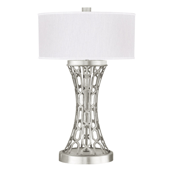Fine Art Handcrafted Lighting Allegretto 32"H Table Lamp in Standard Silver Leaf w/White Fabric Shade (784910-SF41)