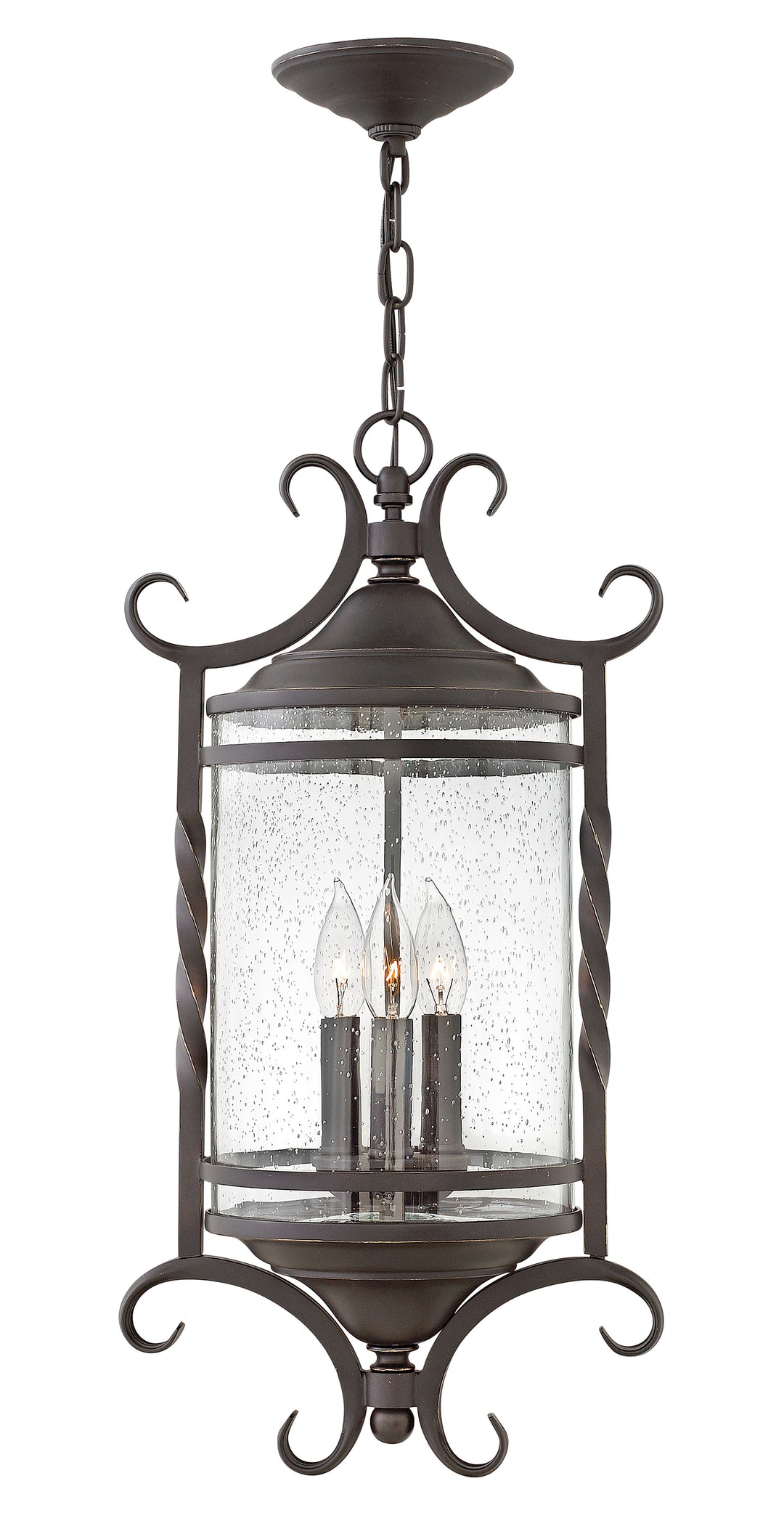 Hinkley Casa Outdoor Hanging Light Large Hanging Lantern Olde Black 1147OL-CL