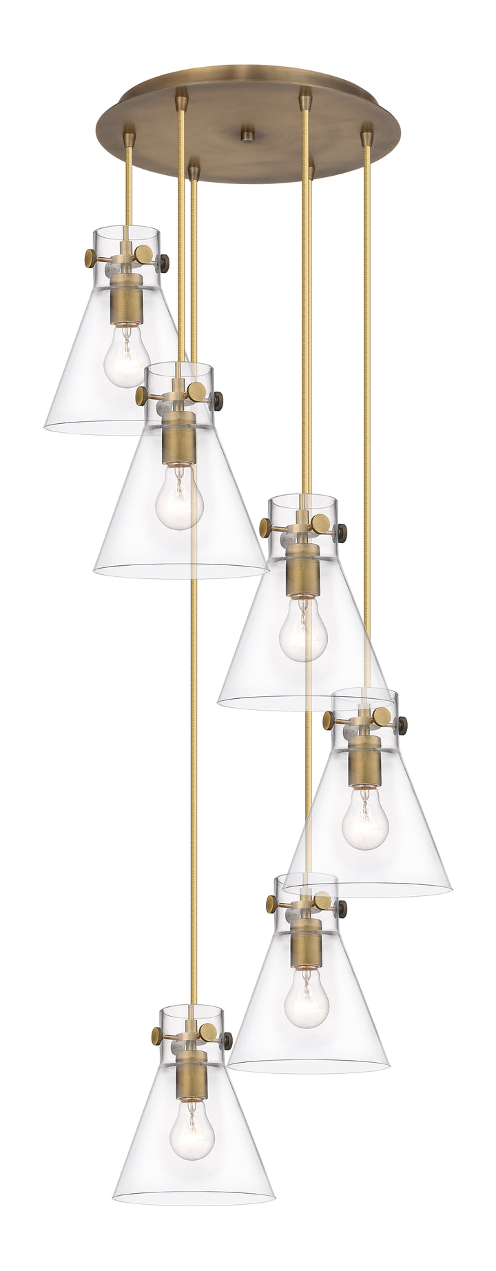 Innovations Lighting Newton Cone 8" Multi Pendant - Brushed Brass