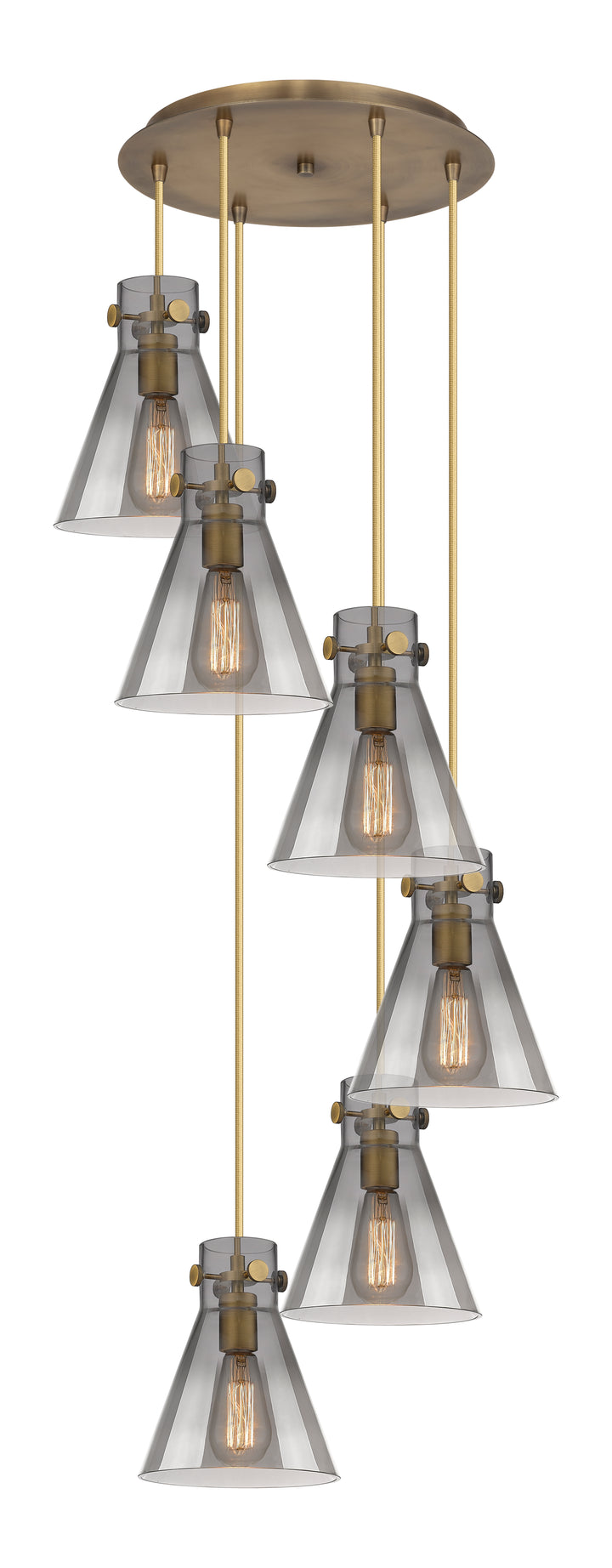 Innovations Lighting Newton Cone 8" Multi Pendant - Brushed Brass