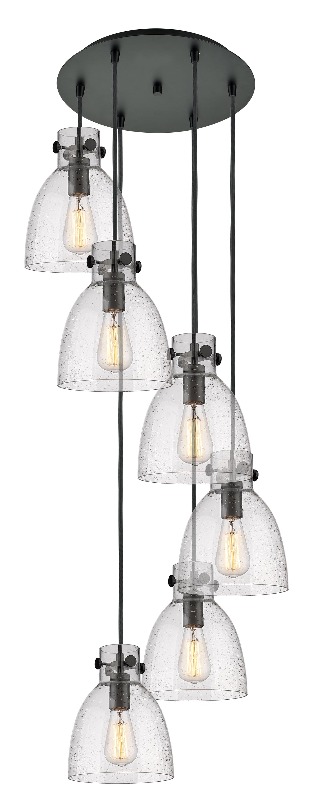 Innovations Lighting Newton Bell 8" Multi Pendant - Matte Black Pendants Innovations Lighting   