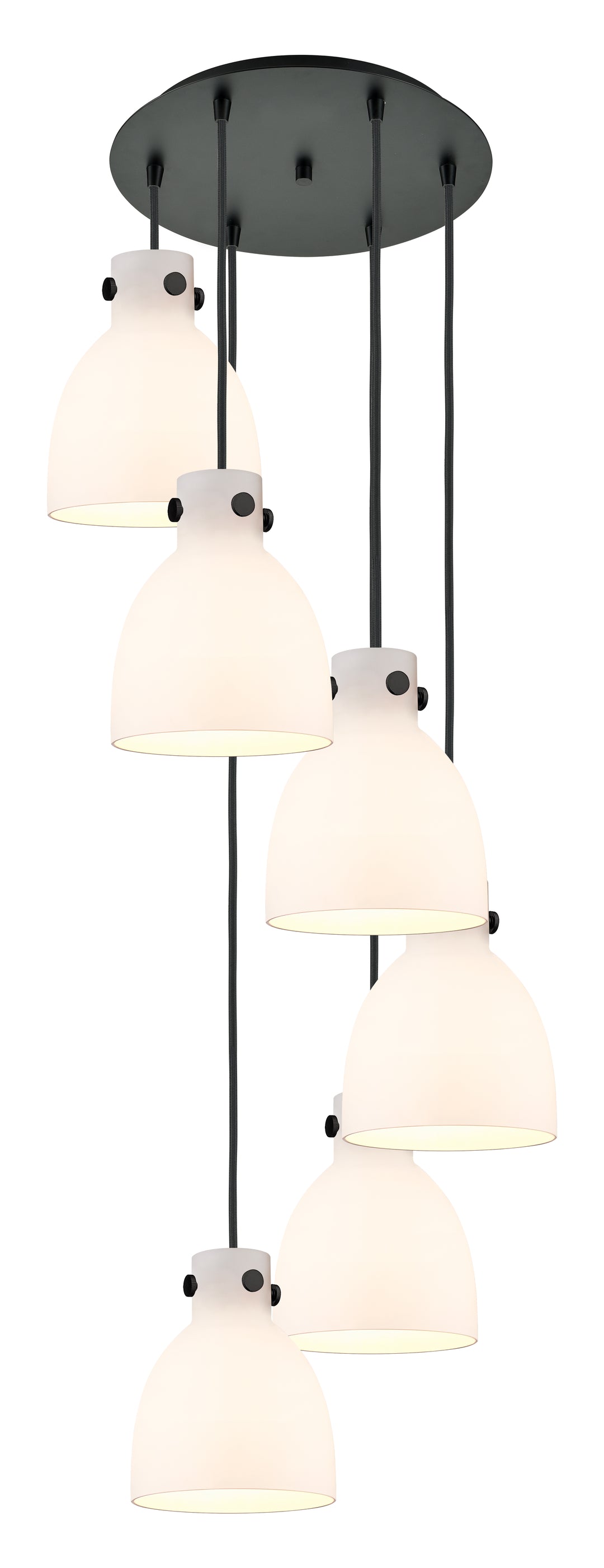 Innovations Lighting Newton Bell 8" Multi Pendant - Matte Black Pendants Innovations Lighting   