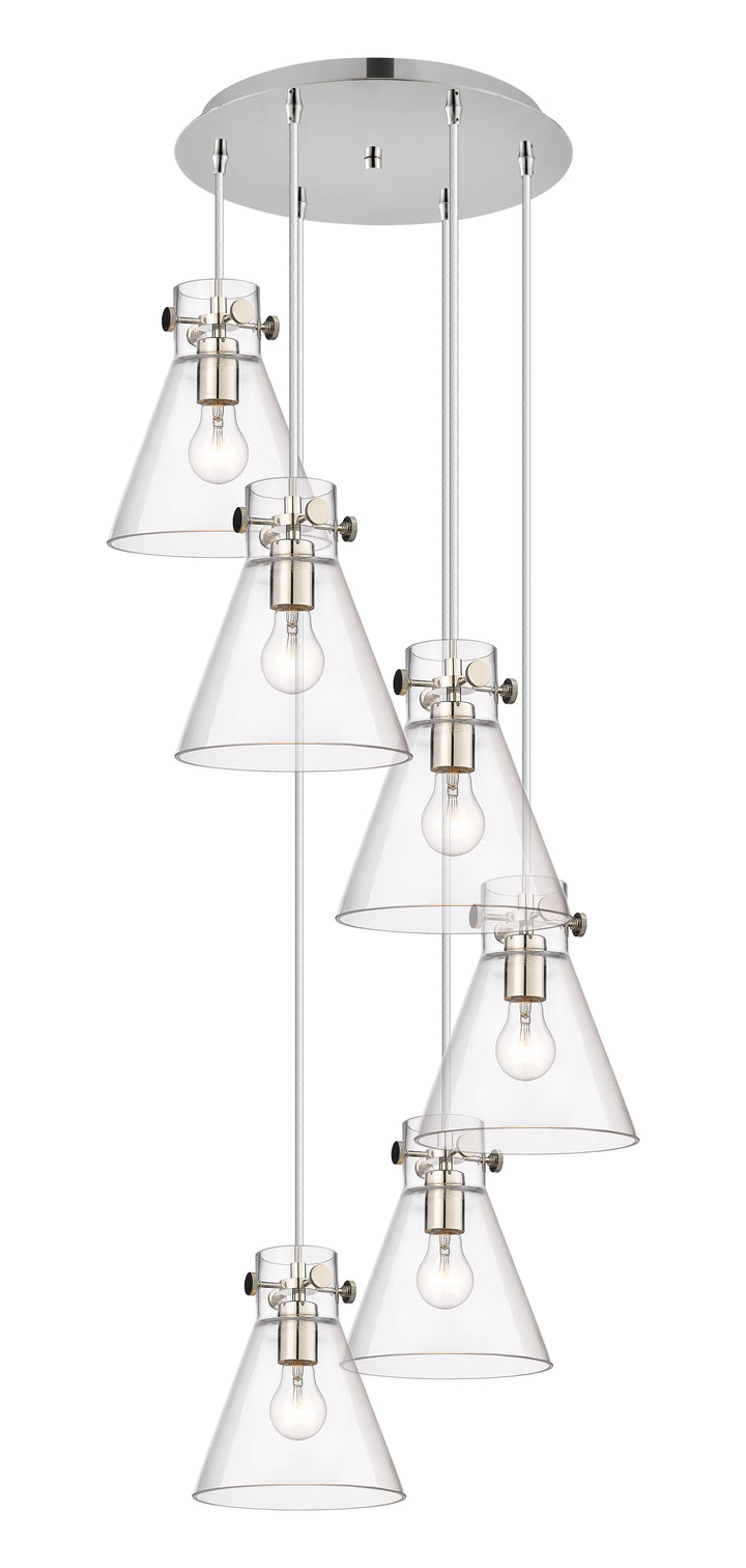 Innovations Lighting Newton Cone 8" Multi Pendant - Polished Nickel