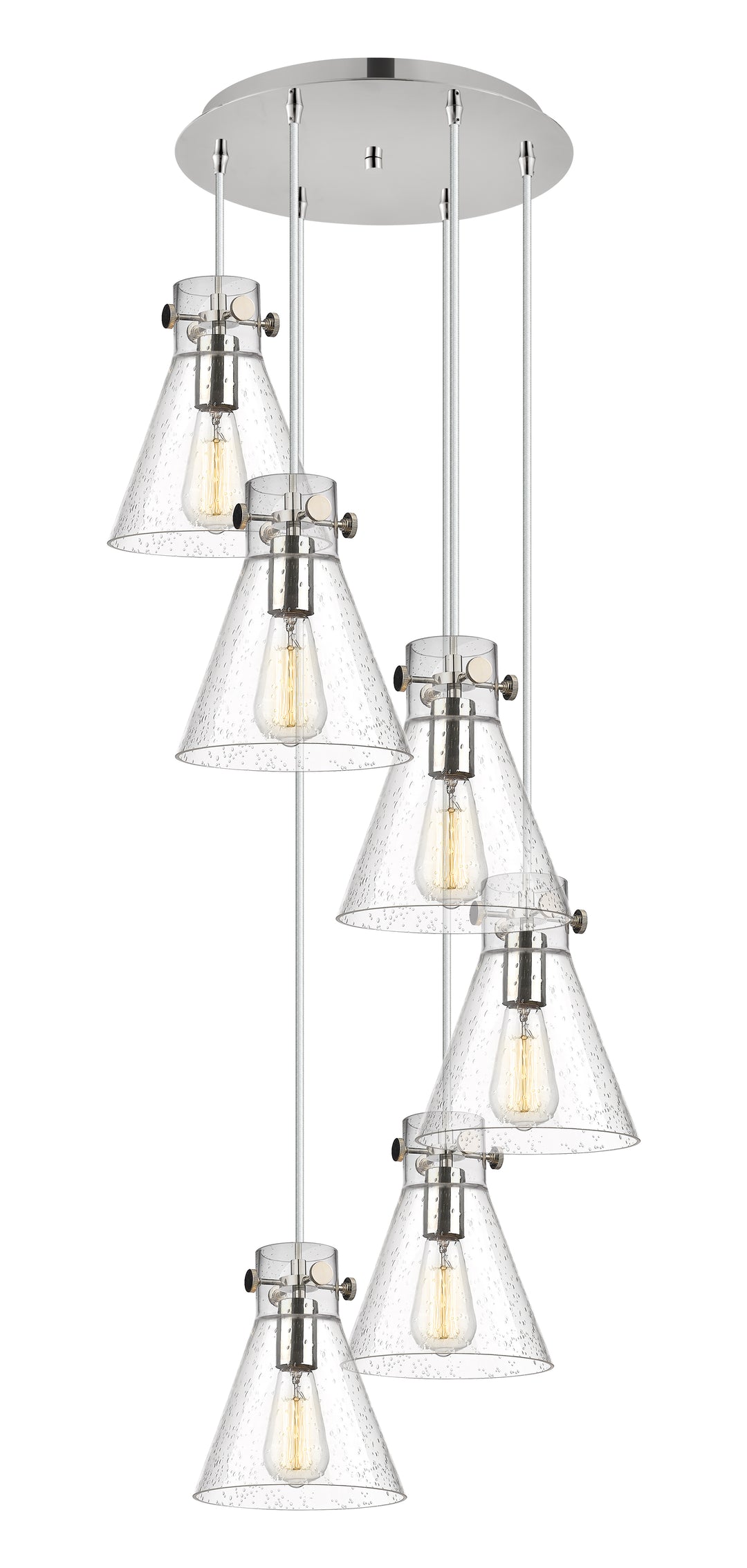 Innovations Lighting Newton Cone 8" Multi Pendant - Polished Nickel