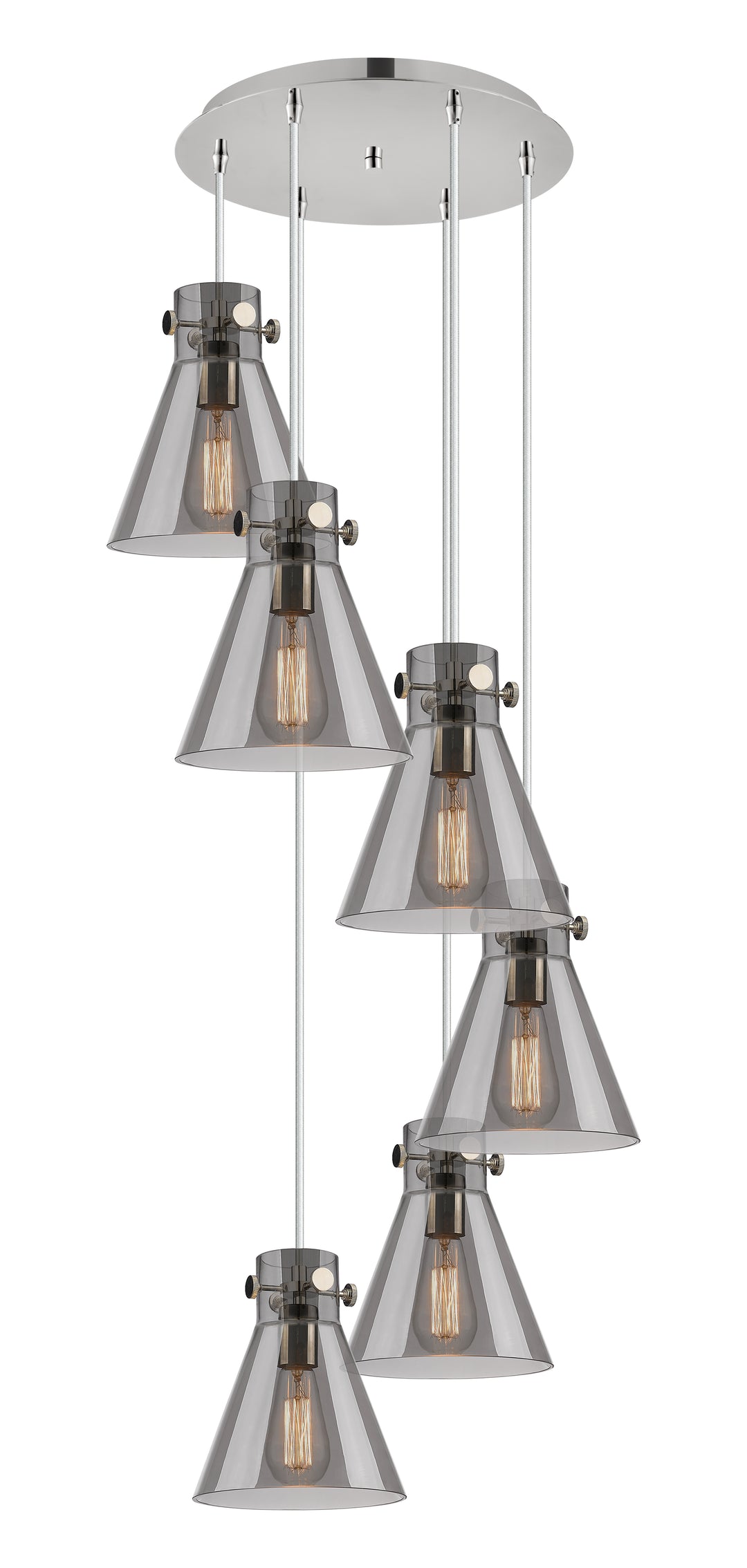 Innovations Lighting Newton Cone 8" Multi Pendant - Polished Nickel