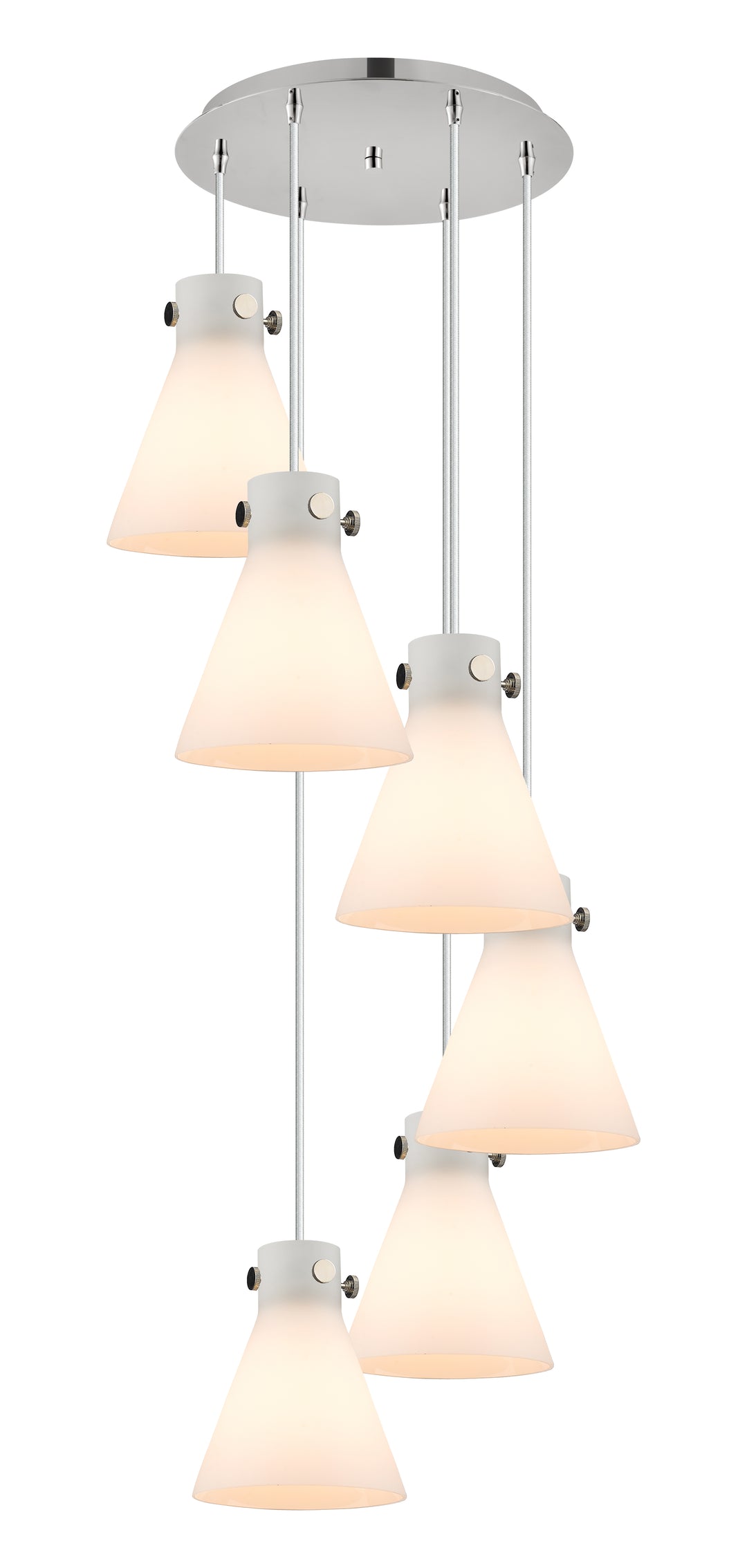 Innovations Lighting Newton Cone 8" Multi Pendant - Polished Nickel Pendants Innovations Lighting   