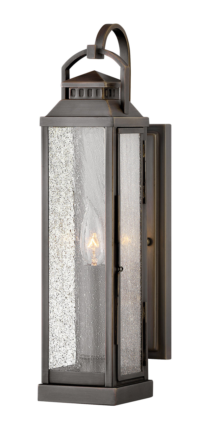 Hinkley Revere Outdoor Wall Light Small Narrow Wall Mount Lantern Blackened Brass 1180BLB