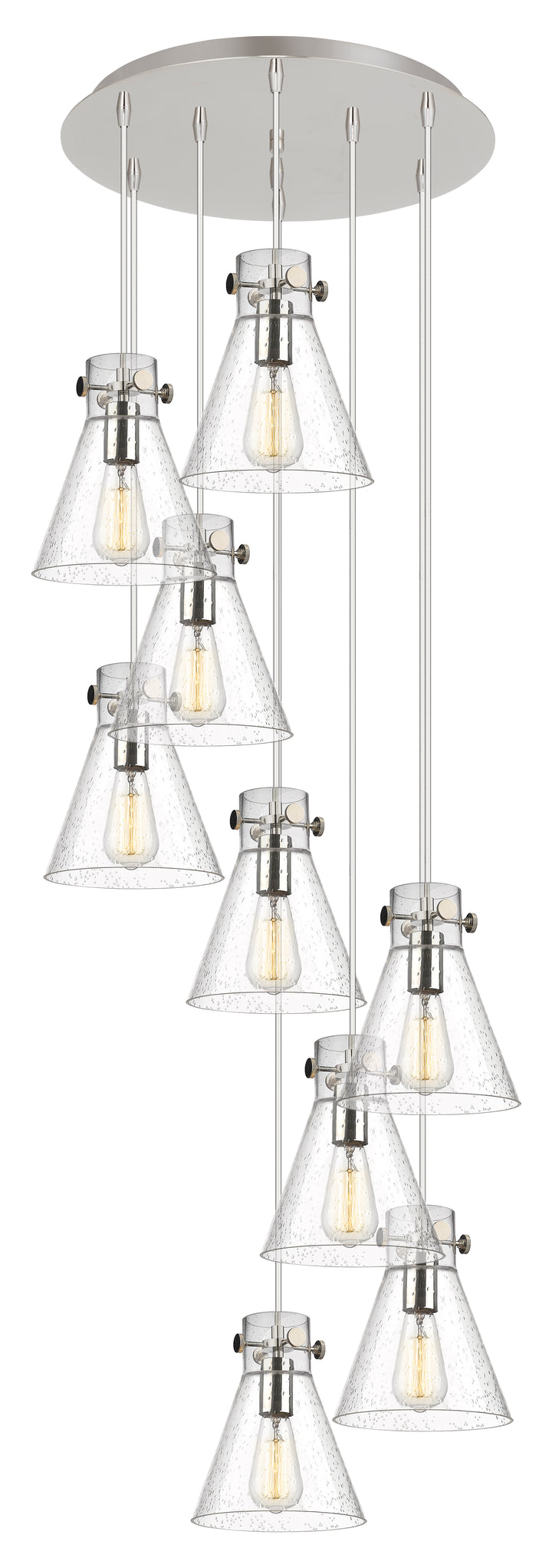 Innovations Lighting Newton Cone 8" Multi Pendant - Polished Nickel