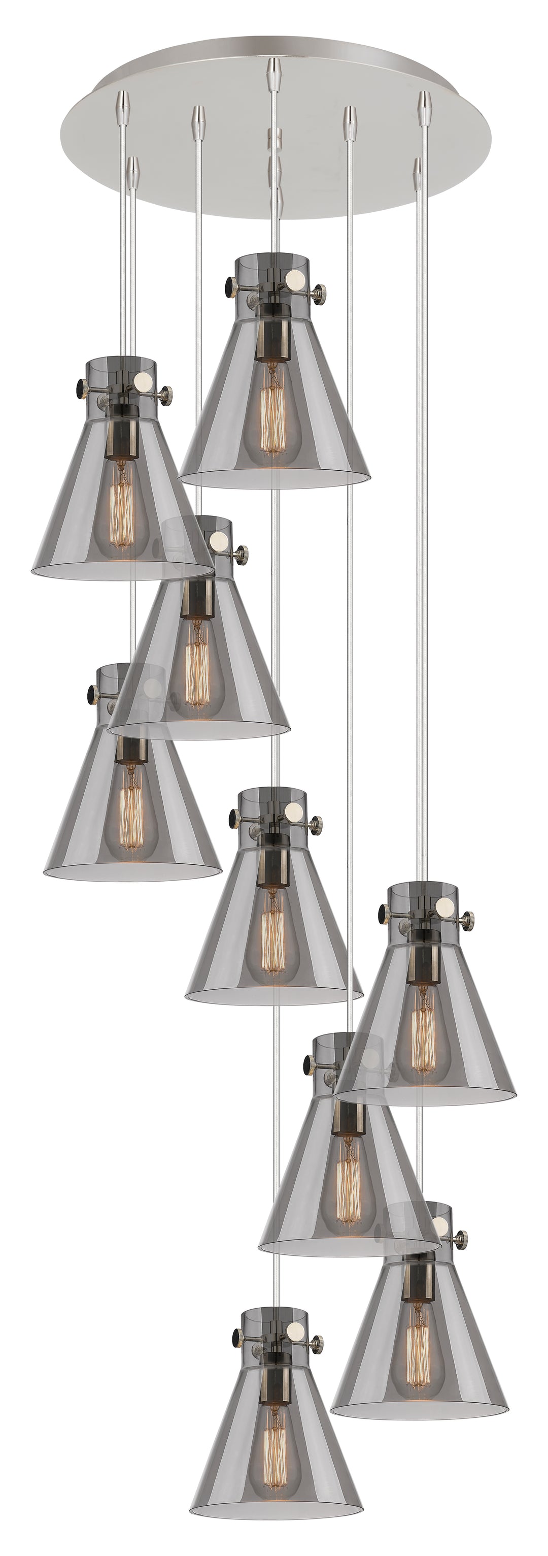 Innovations Lighting Newton Cone 8" Multi Pendant - Polished Nickel