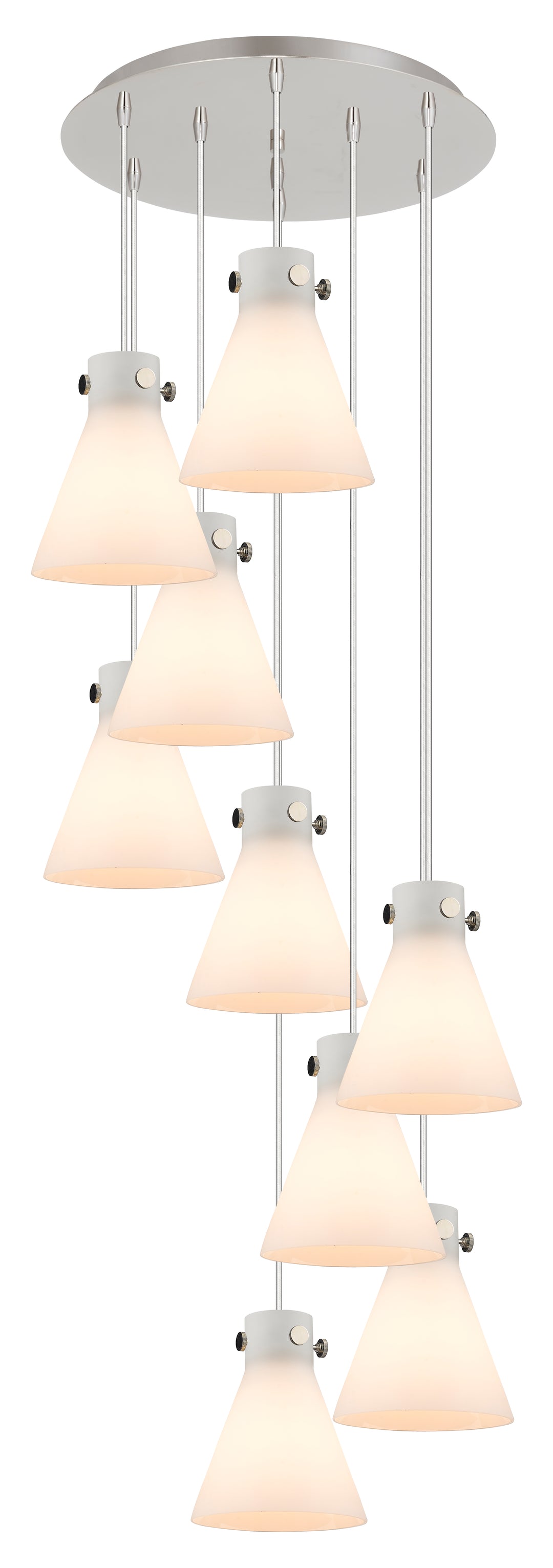 Innovations Lighting Newton Cone 8" Multi Pendant - Polished Nickel