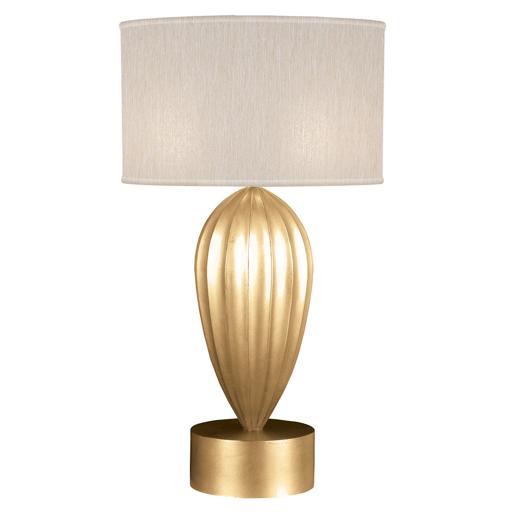 Fine Art Handcrafted Lighting Allegretto 33"H Table Lamp in Standard Gold Leaf w/Champagne Fabric Shade (793110-SF33)