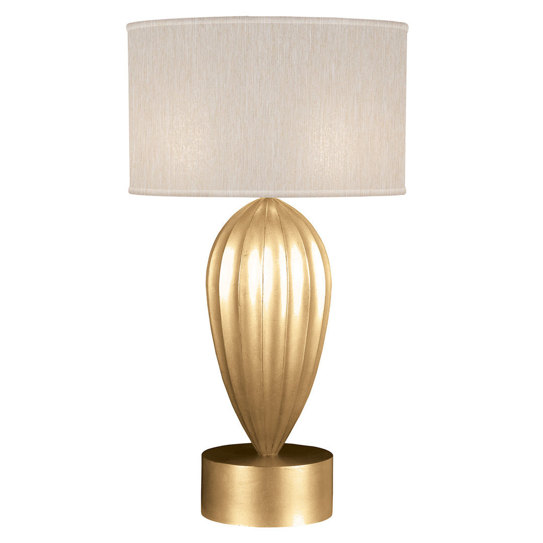 Fine Art Handcrafted Lighting Allegretto 33"H Table Lamp in Standard Gold Leaf w/Champagne Fabric Shade (793110-SF33)