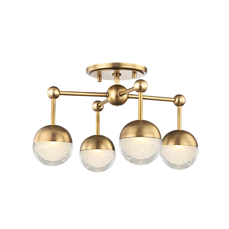 Hudson Valley Lighting Boca Semi Flush Ceiling Semi Flush Mounts Hudson Valley Lighting Aged Brass  