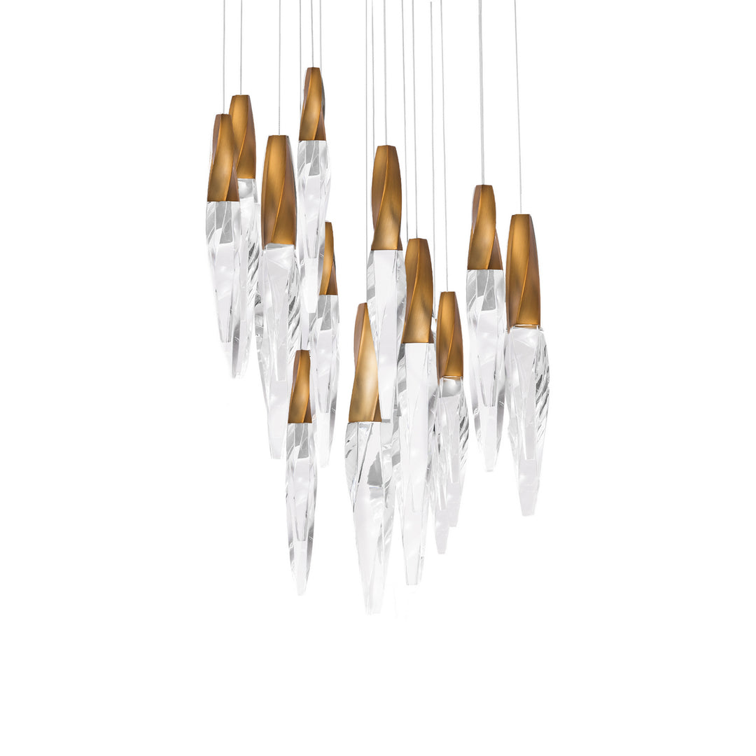 Schonbek Beyond  Kindjal 15 Light Multi-Light Pendant Pendants Schonbek Beyond Aged Brass OPTIC CRYSTAL 