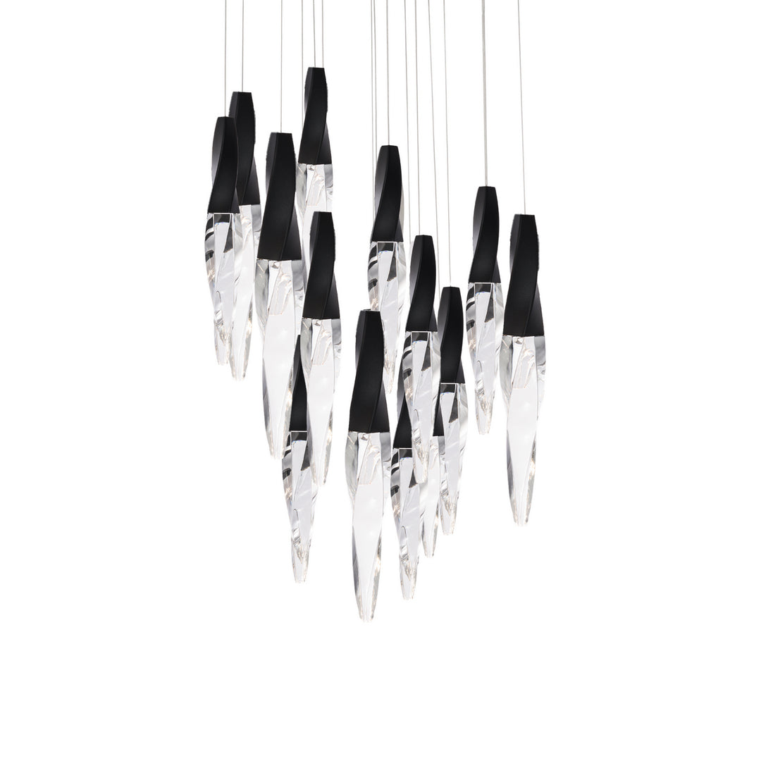 Schonbek Beyond  Kindjal 15 Light Multi-Light Pendant Pendants Schonbek Beyond Black OPTIC CRYSTAL 