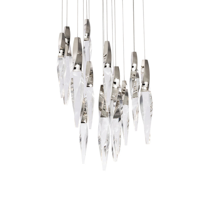 Schonbek Beyond  Kindjal 15 Light Multi-Light Pendant Pendants Schonbek Beyond Polished Nickel OPTIC CRYSTAL 