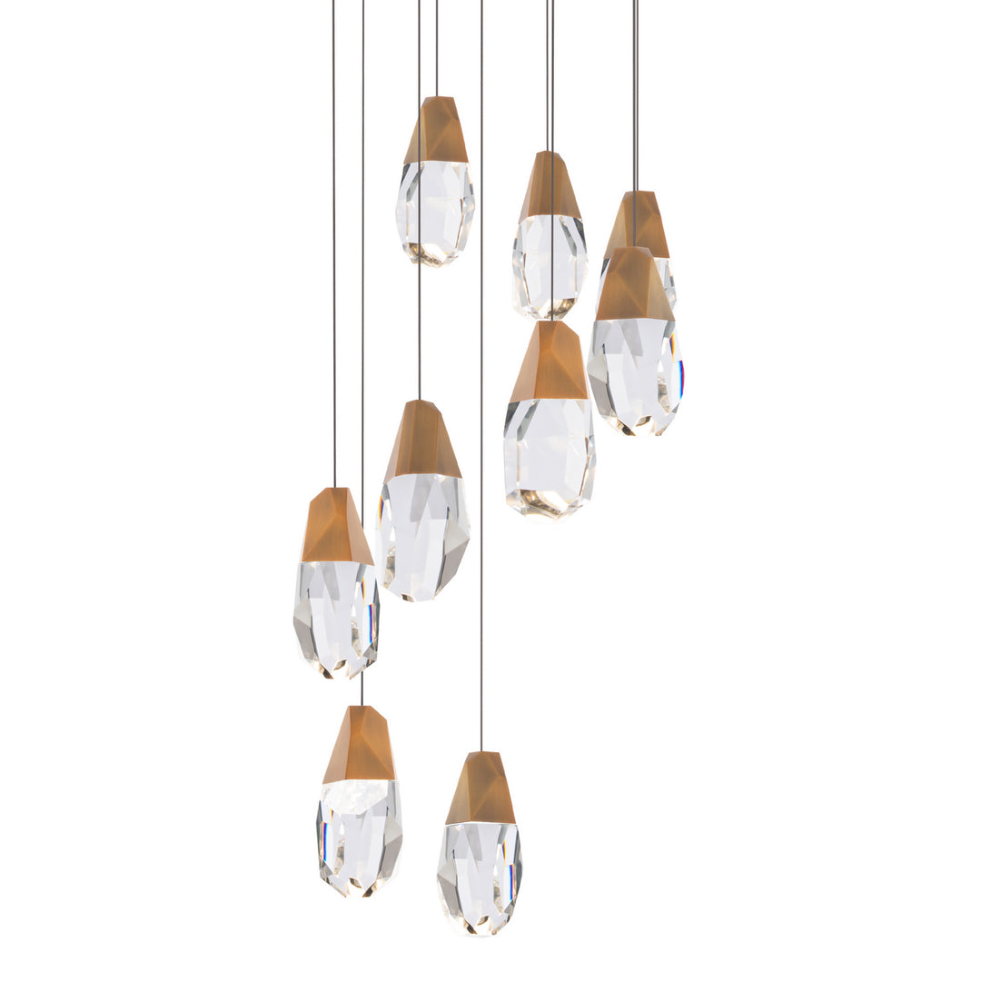 Schonbek Beyond  Martini 9 Light Multi-Light Pendant Pendants Schonbek Beyond Aged Brass OPTIC CRYSTAL 