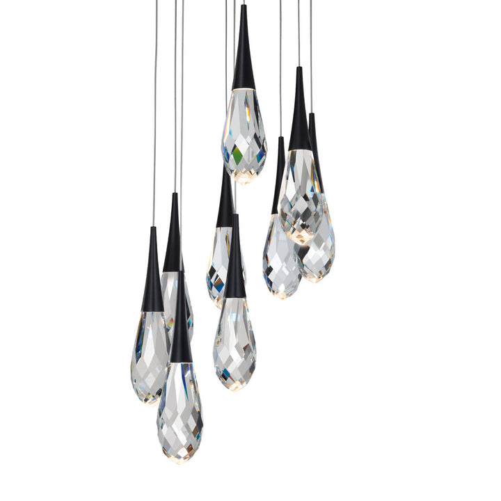 Schonbek Beyond  Hibiscus 9 Light Multi-Light Pendant Pendants Schonbek Beyond Black OPTIC CRYSTAL 