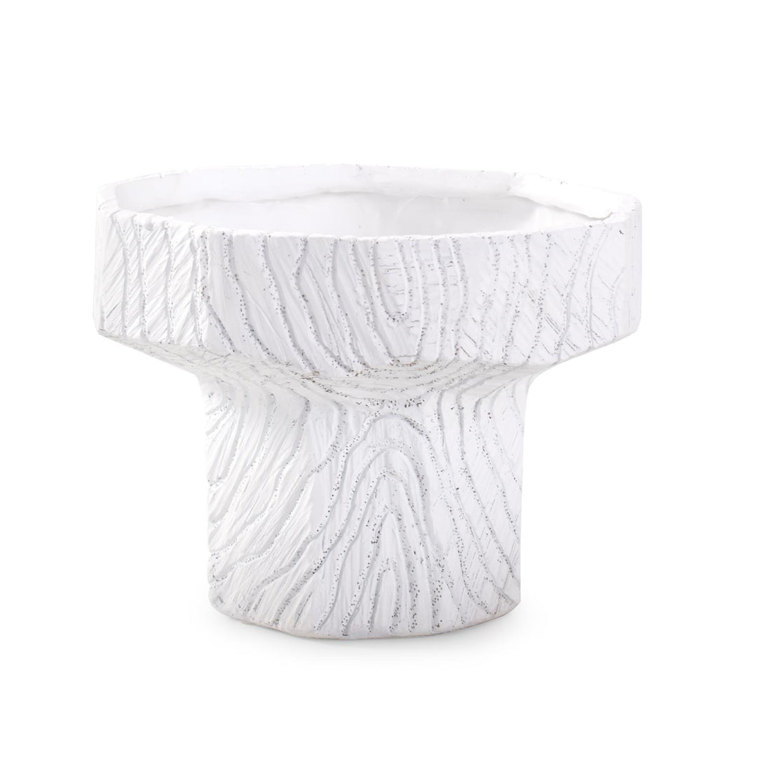 Howard Elliott Collection Faux Bois Tall Bowl in a White Washed Polyresin Bowls Howard Elliott Collection   