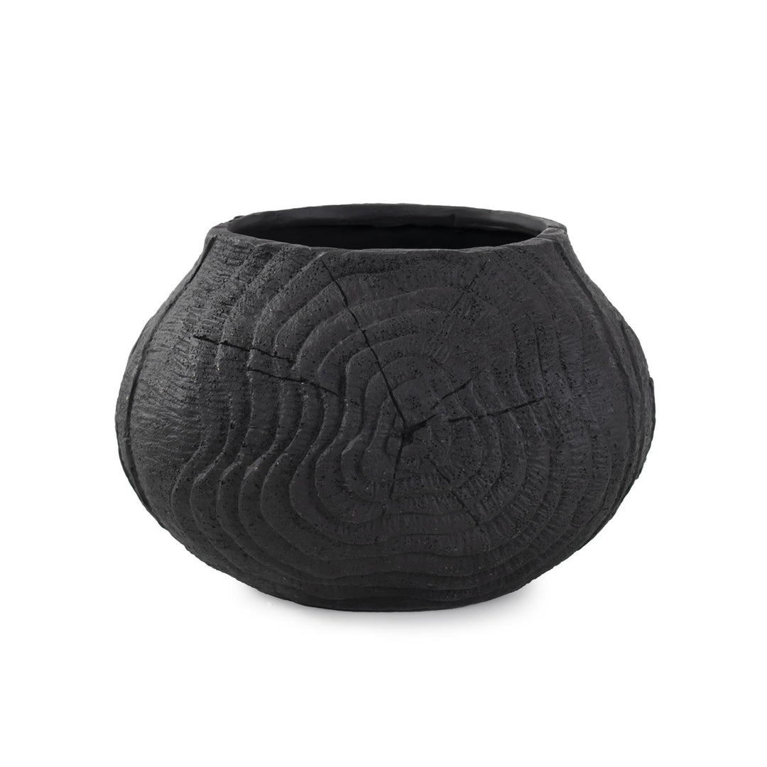 Howard Elliott Collection Faux Bois Round Bowl in an Ebony Finished Polyresin Bowls Howard Elliott Collection   