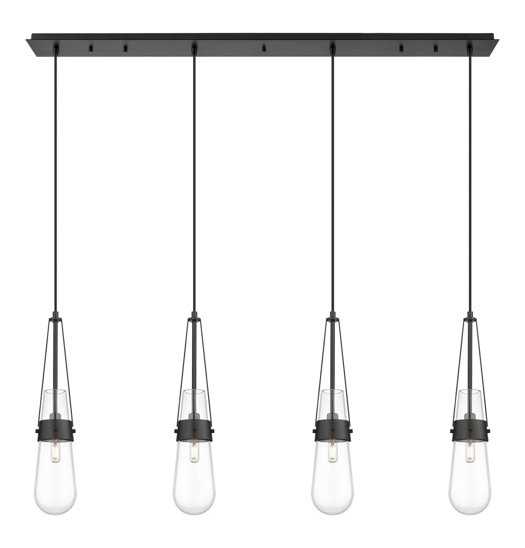 Innovations Lighting Milan 4" Linear Pendant - Matte Black Pendants Innovations Lighting Clear ; Glass Type: Clear  