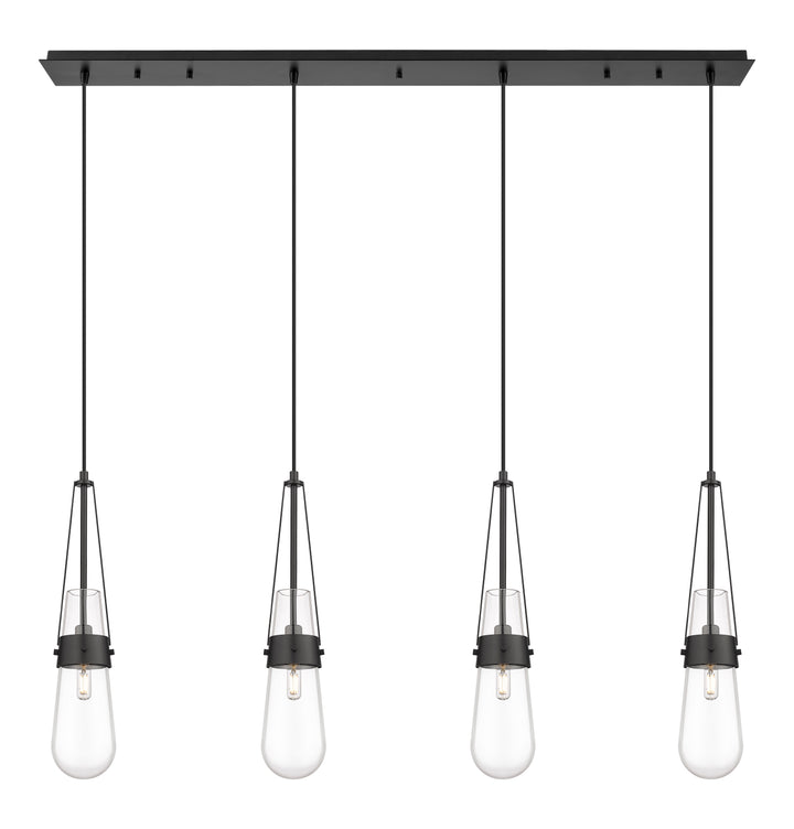 Innovations Lighting Milan 4" Linear Pendant - Matte Black Pendants Innovations Lighting Clear ; Glass Type: Clear  