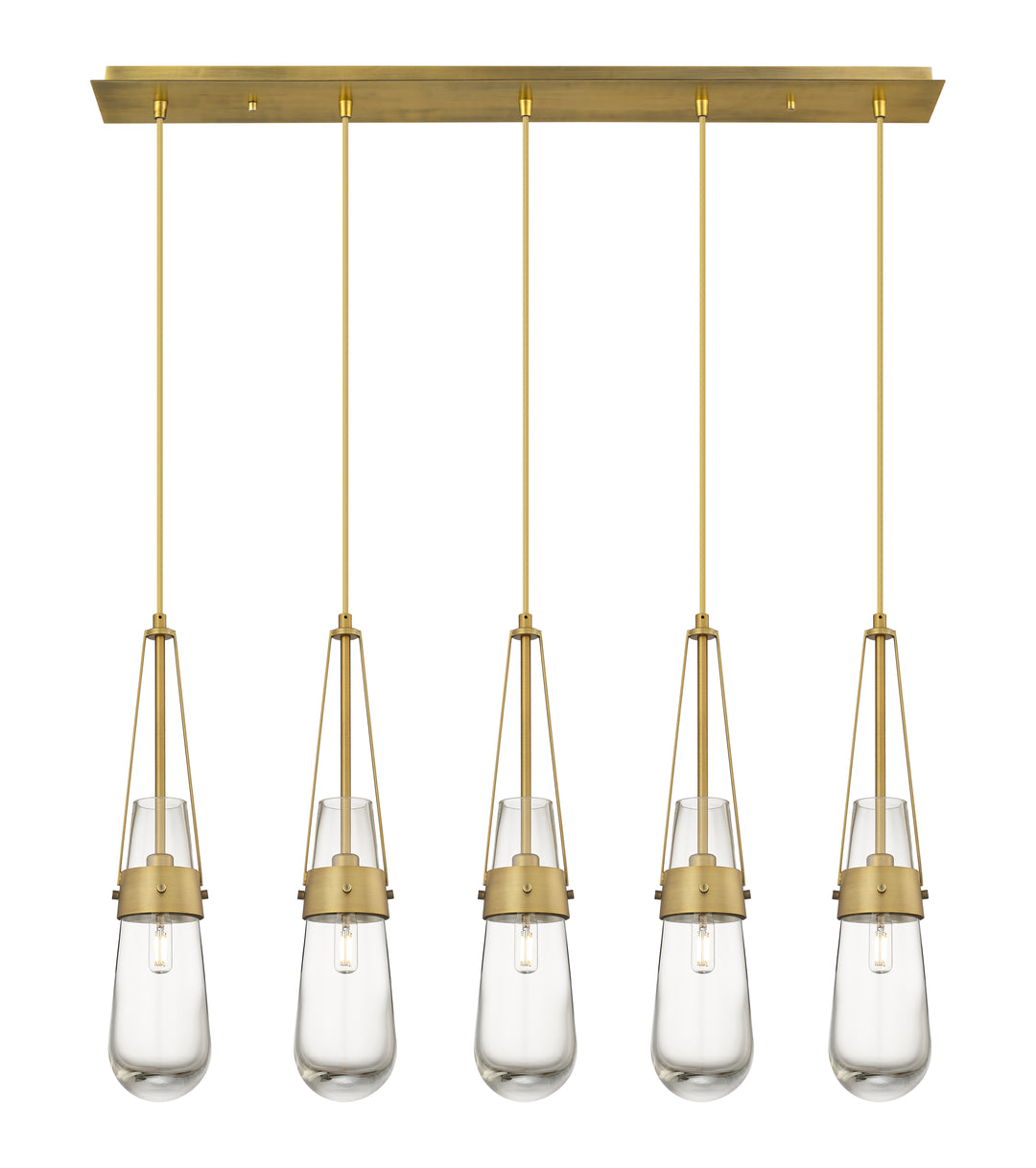 Innovations Lighting Milan 4" Linear Pendant - Brushed Brass Pendants Innovations Lighting Clear ; Glass Type: Clear  