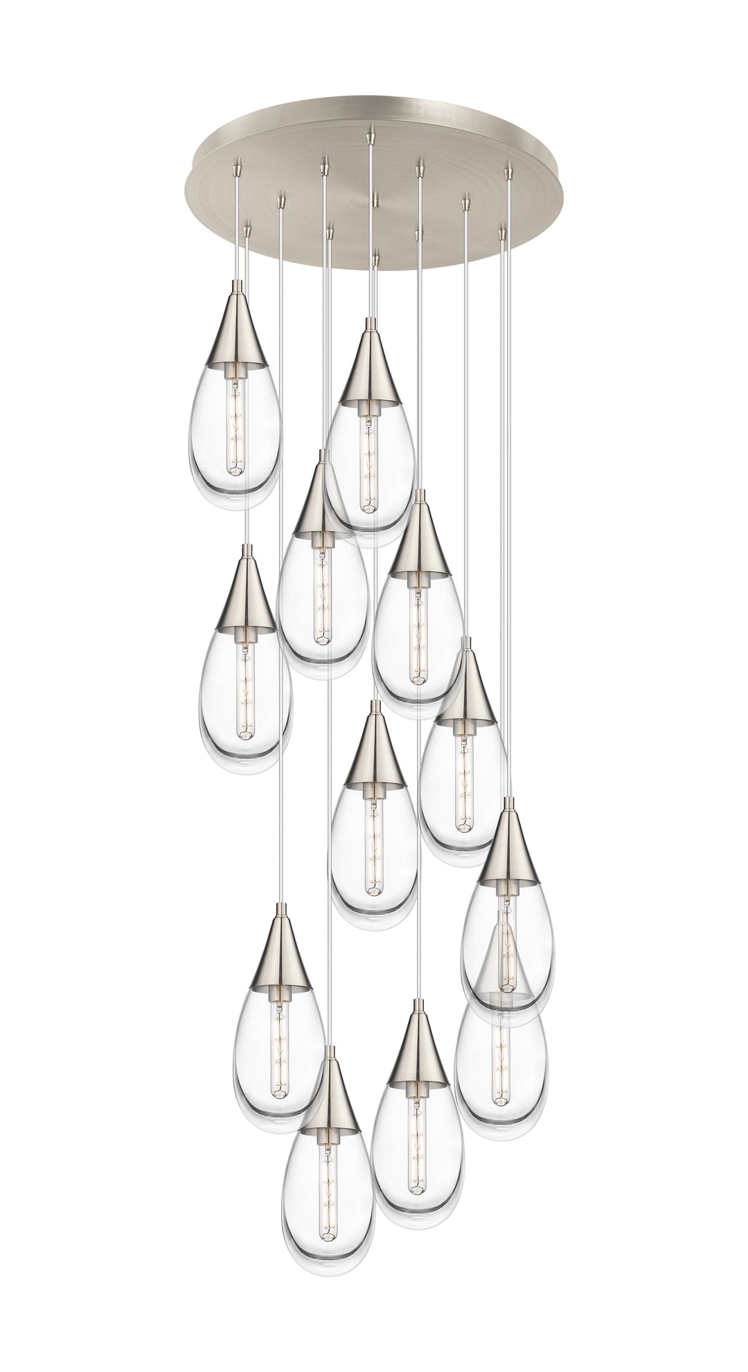 Innovations Lighting Malone 6" Multi Pendant - Brushed Satin Nickel Pendants Innovations Lighting Clear ; Glass Type: Clear  