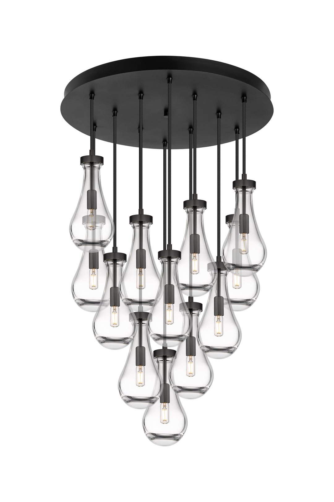 Innovations Lighting Owego 5" Multi Pendant - Matte Black Pendants Innovations Lighting Clear ; Glass Type: Clear  