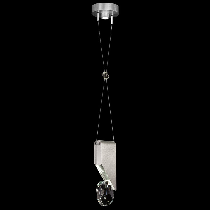 Fine Art Handcrafted Lighting Aria 7.25"W Round Pendant in Brushed Silver (100001-1)