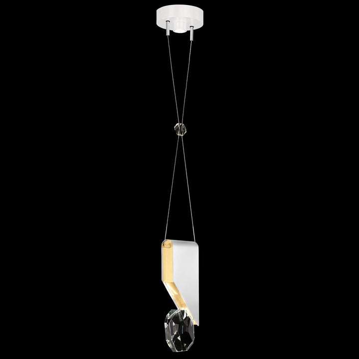 Fine Art Handcrafted Lighting Aria 7.25"W Round Pendant in White/Gold Accents (100001-2)
