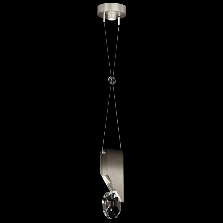 Fine Art Handcrafted Lighting Aria 7.25"W Round Pendant in Soft Ombre Silver Leaf (100001-4)