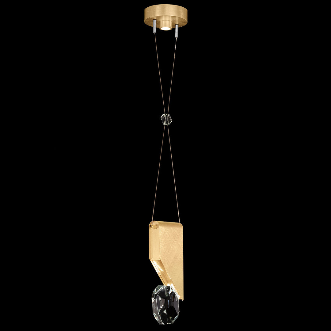 Fine Art Handcrafted Lighting Aria 7.25"W Round Pendant in Brushed Gold (100001-5)