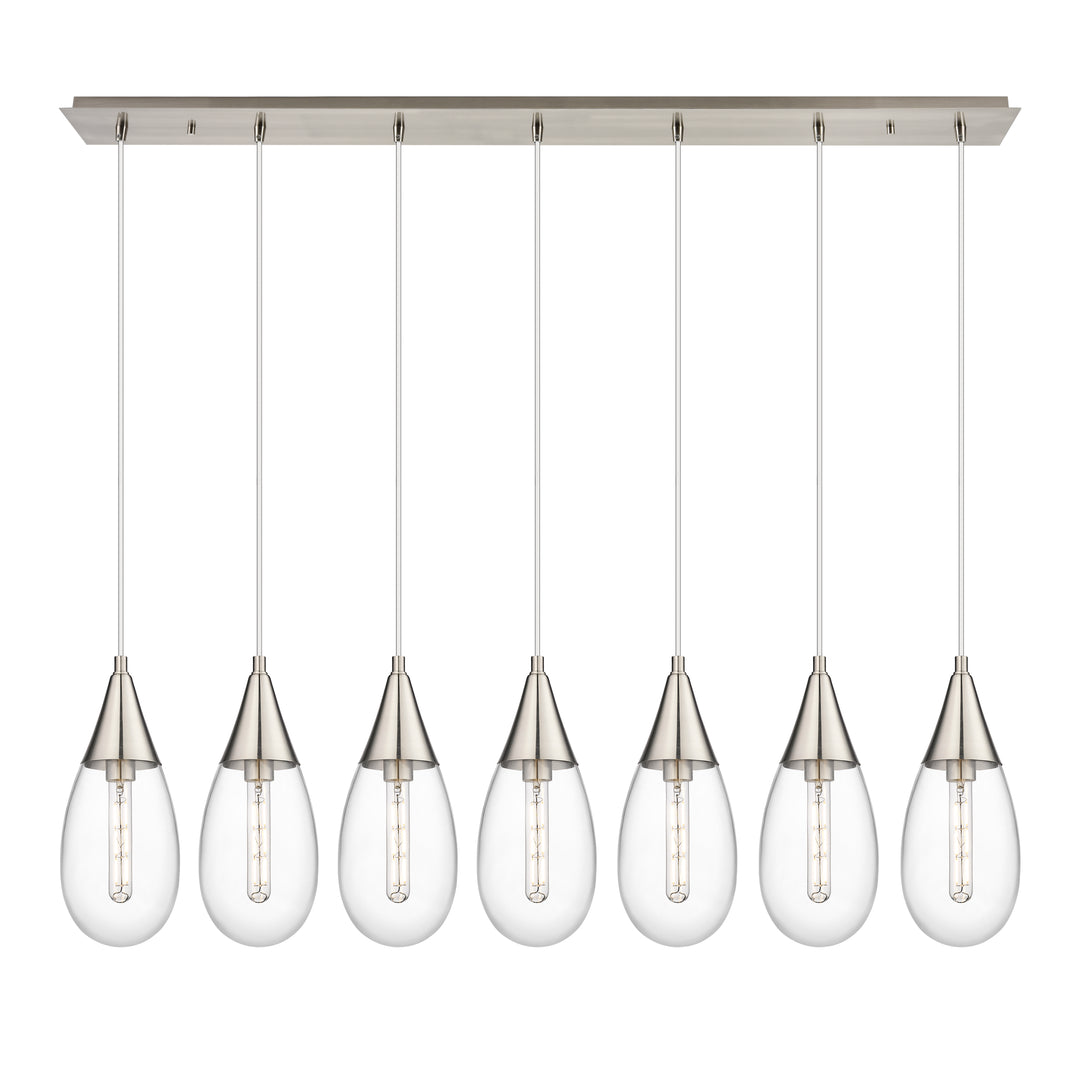 Innovations Lighting Malone 6" Linear Pendant - Brushed Satin Nickel Pendants Innovations Lighting Clear ; Glass Type: Clear  