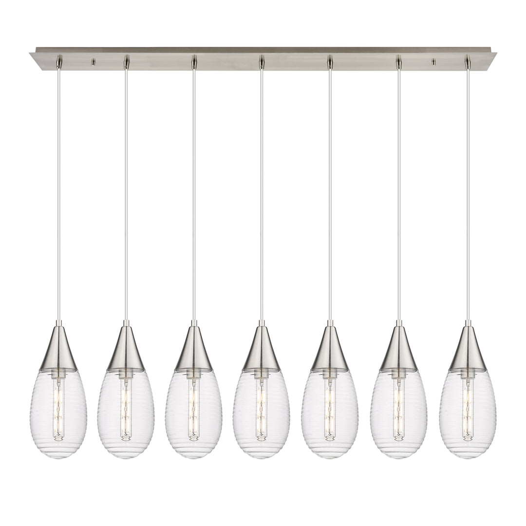 Innovations Lighting Malone 6" Linear Pendant - Brushed Satin Nickel Pendants Innovations Lighting Striped Clear ; Glass Type: Clear  