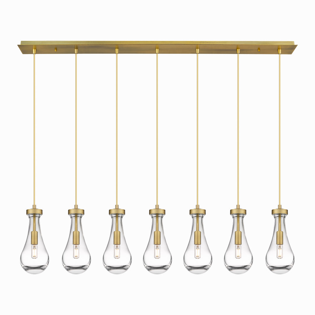 Innovations Lighting Owego 5" Linear Pendant - Brushed Brass Pendants Innovations Lighting Clear ; Glass Type: Clear  