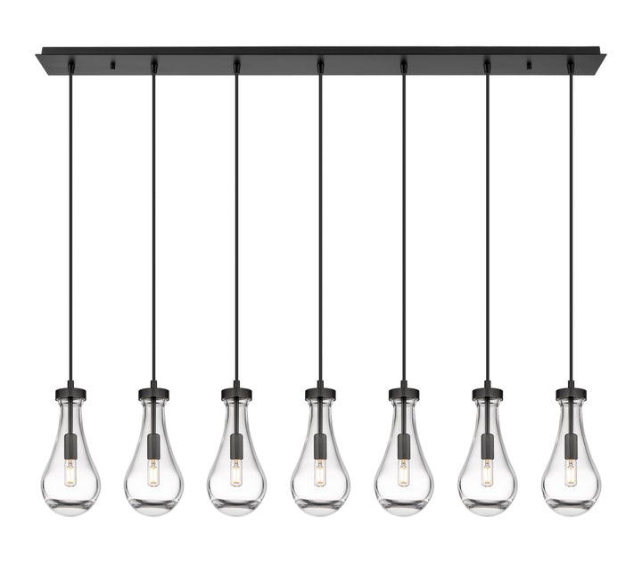 Innovations Lighting Owego 5" Linear Pendant - Matte Black Pendants Innovations Lighting Clear ; Glass Type: Clear  