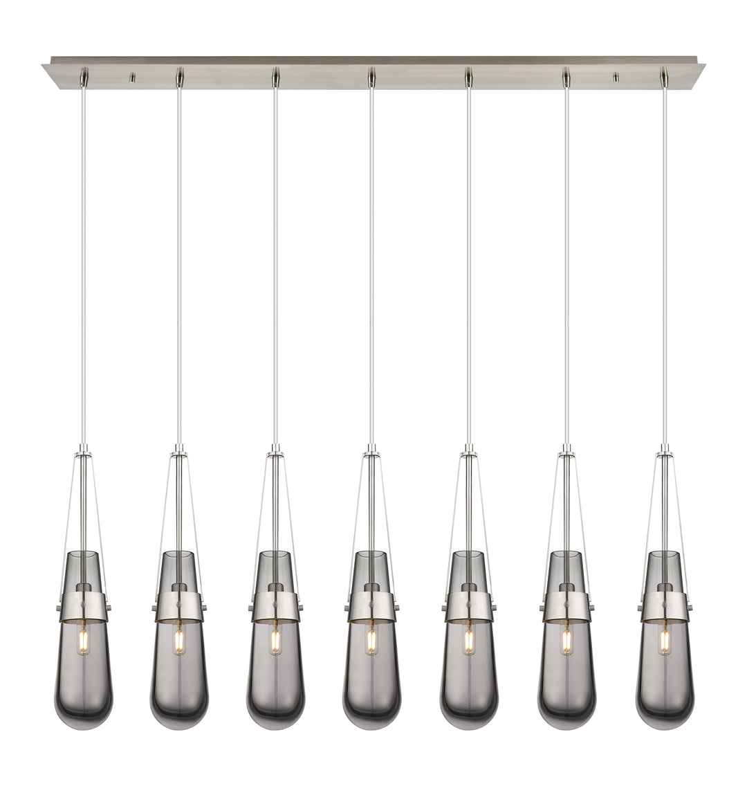 Innovations Lighting Milan 4" Linear Pendant - Brushed Satin Nickel Pendants Innovations Lighting Light Smoke ; Glass Type: Smoked  