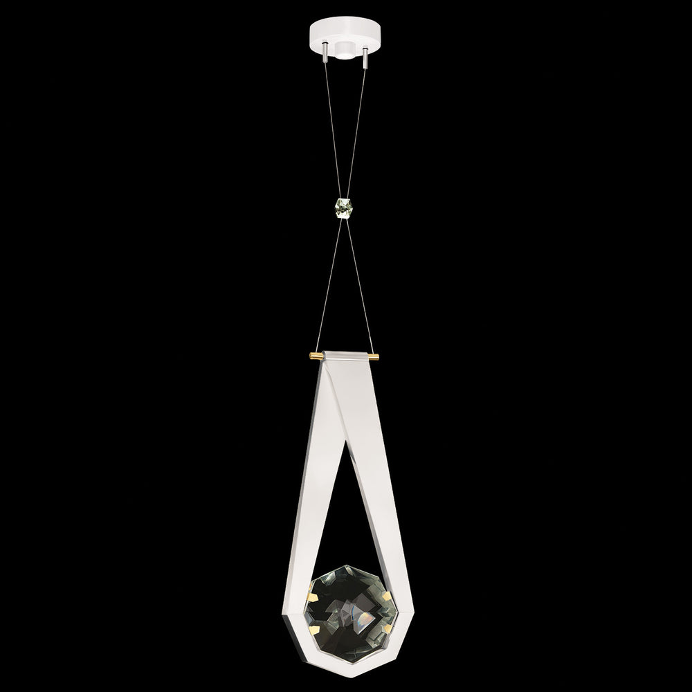 Fine Art Handcrafted Lighting Aria 10.25"W Round Pendant in White/Gold Accents (100002-2)
