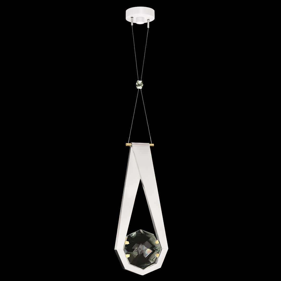 Fine Art Handcrafted Lighting Aria 10.25"W Round Pendant in White/Gold Accents (100002-2)