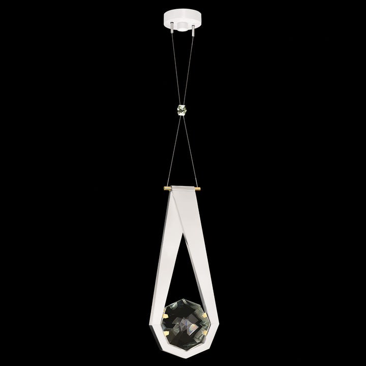 Fine Art Handcrafted Lighting Aria 10.25"W Round Pendant in White/Gold Accents (100002-2)