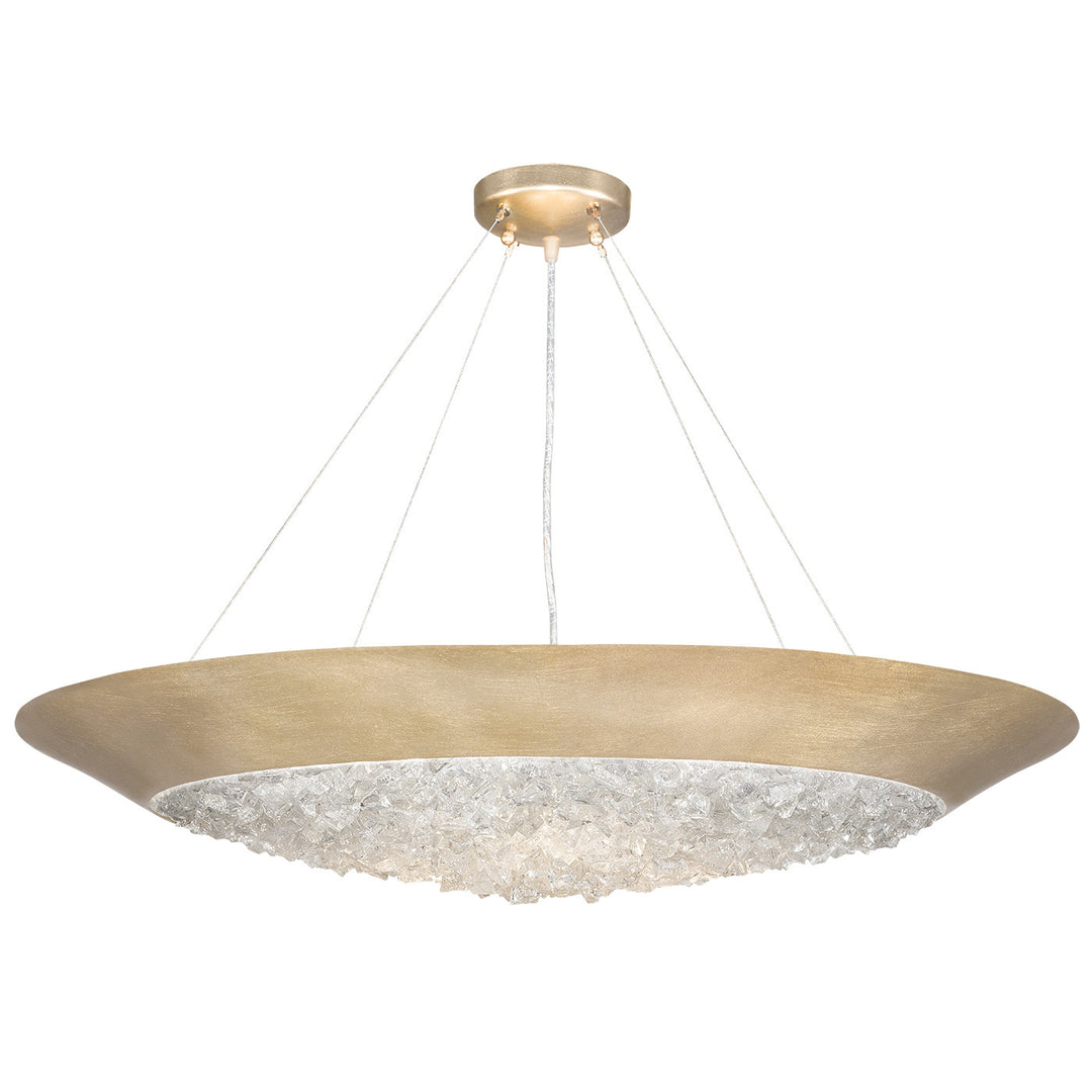 Fine Art Handcrafted Lighting Arctic Halo 32"W Round Pendant 876440 in Standard Soft Gold Leaf (876440-1ST)