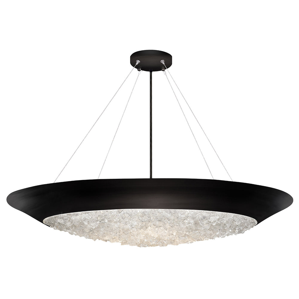 Fine Art Handcrafted Lighting Arctic Halo 32"W Round Pendant 876440 in Matte Black (876440-2ST)