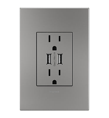 Legrand adorne 15A Dual-USB Plus-Size Outlet
